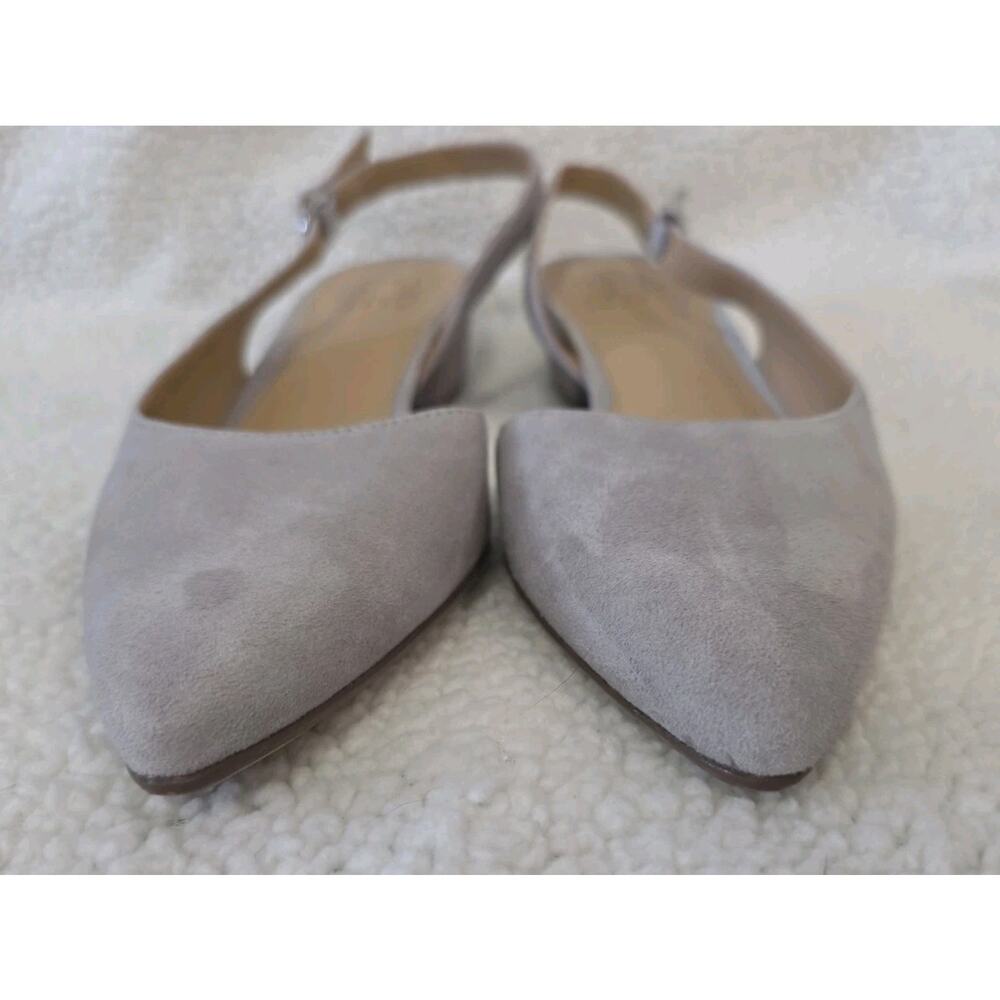 NATURALIZER Light Gray Suede Leather Pumps Women's Slingback Shoe Size 8.5M - Picture 2 of 9